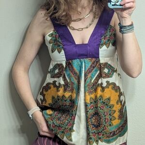 SINGLE Brand 100%Silk Babydoll Top S